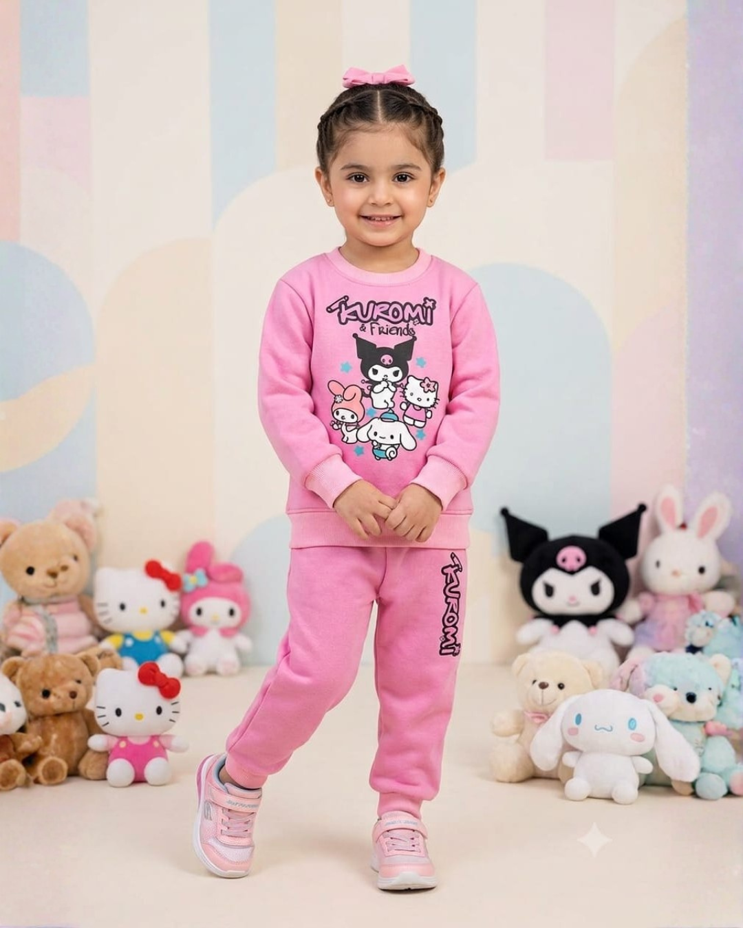 2 PC BABY FLEECE SUIT - KUROMI PRINT