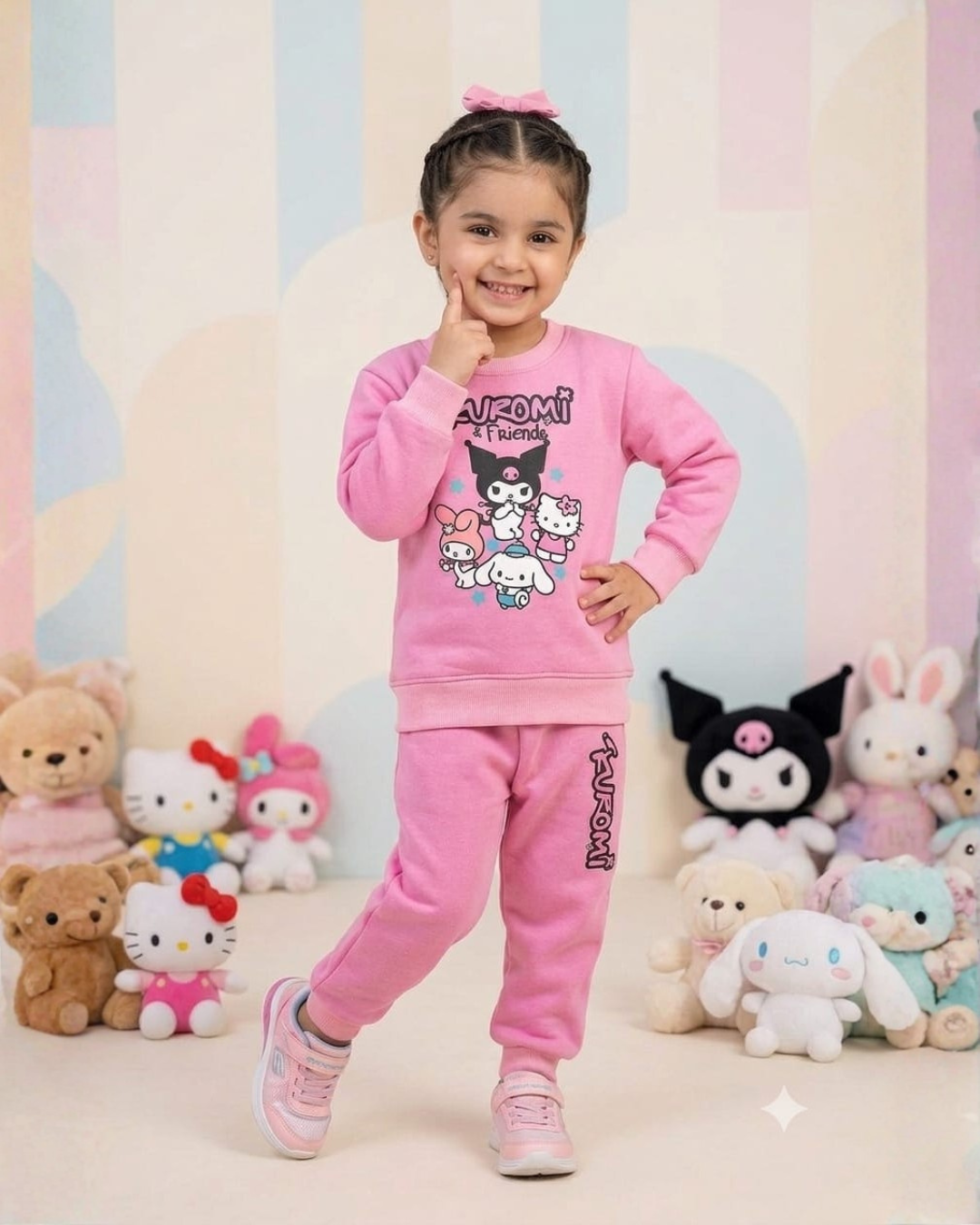 2 PC BABY FLEECE SUIT - KUROMI PRINT