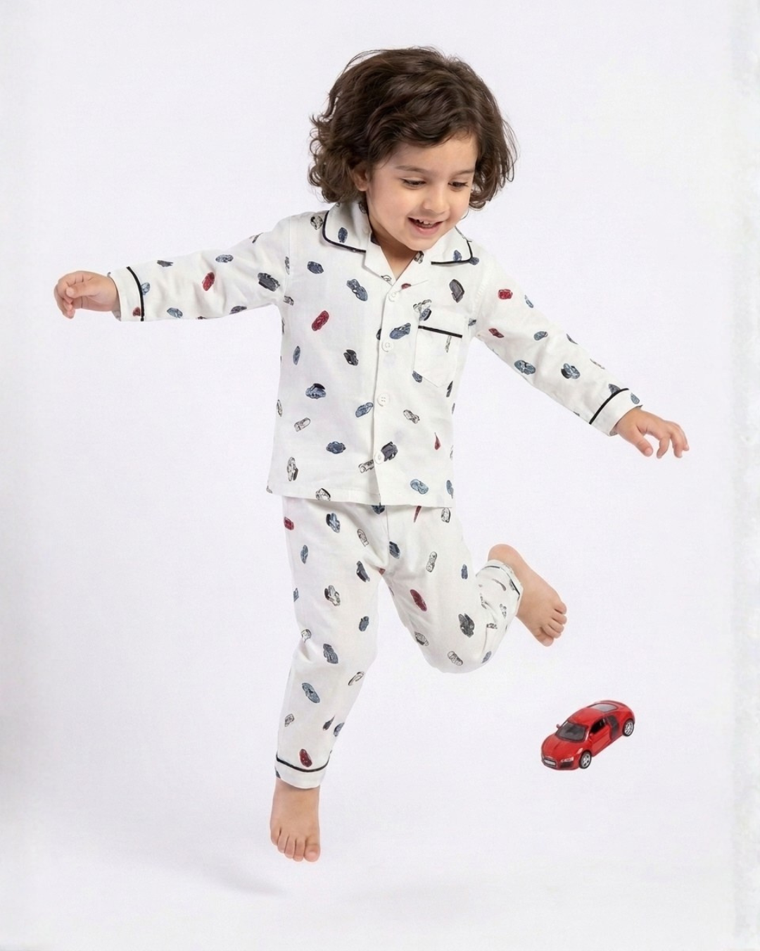 2 PC KIDS NIGHT SUIT - MINI CAR PRINT