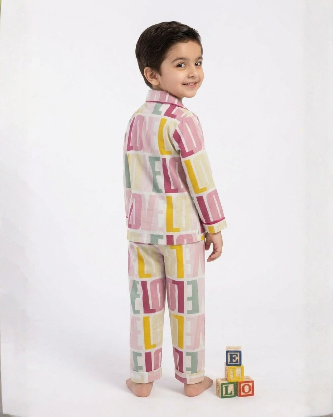 2 PC KIDS NIGHT SUIT - ABC PRINT