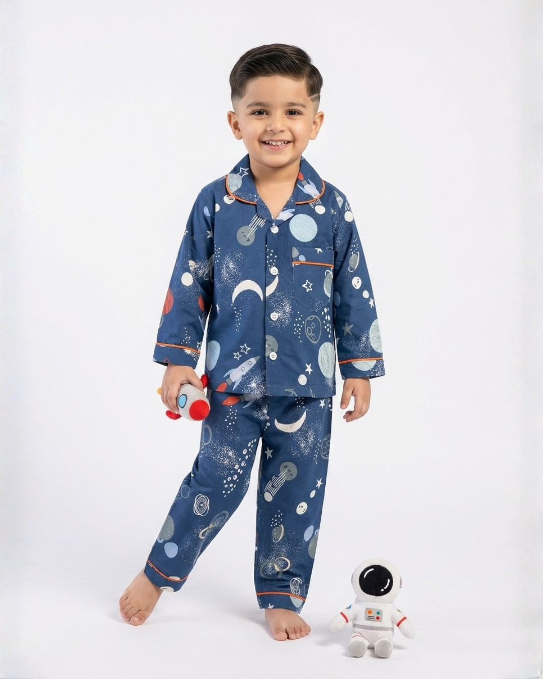 2 PC KIDS NIGHT SUIT - SPACE PRINT