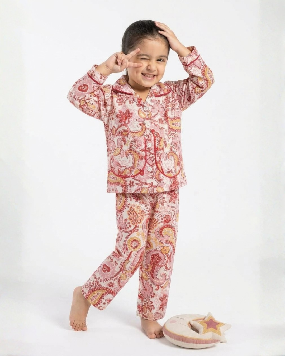 2 PC KIDS NIGHT SUIT - FLOWER PRINT