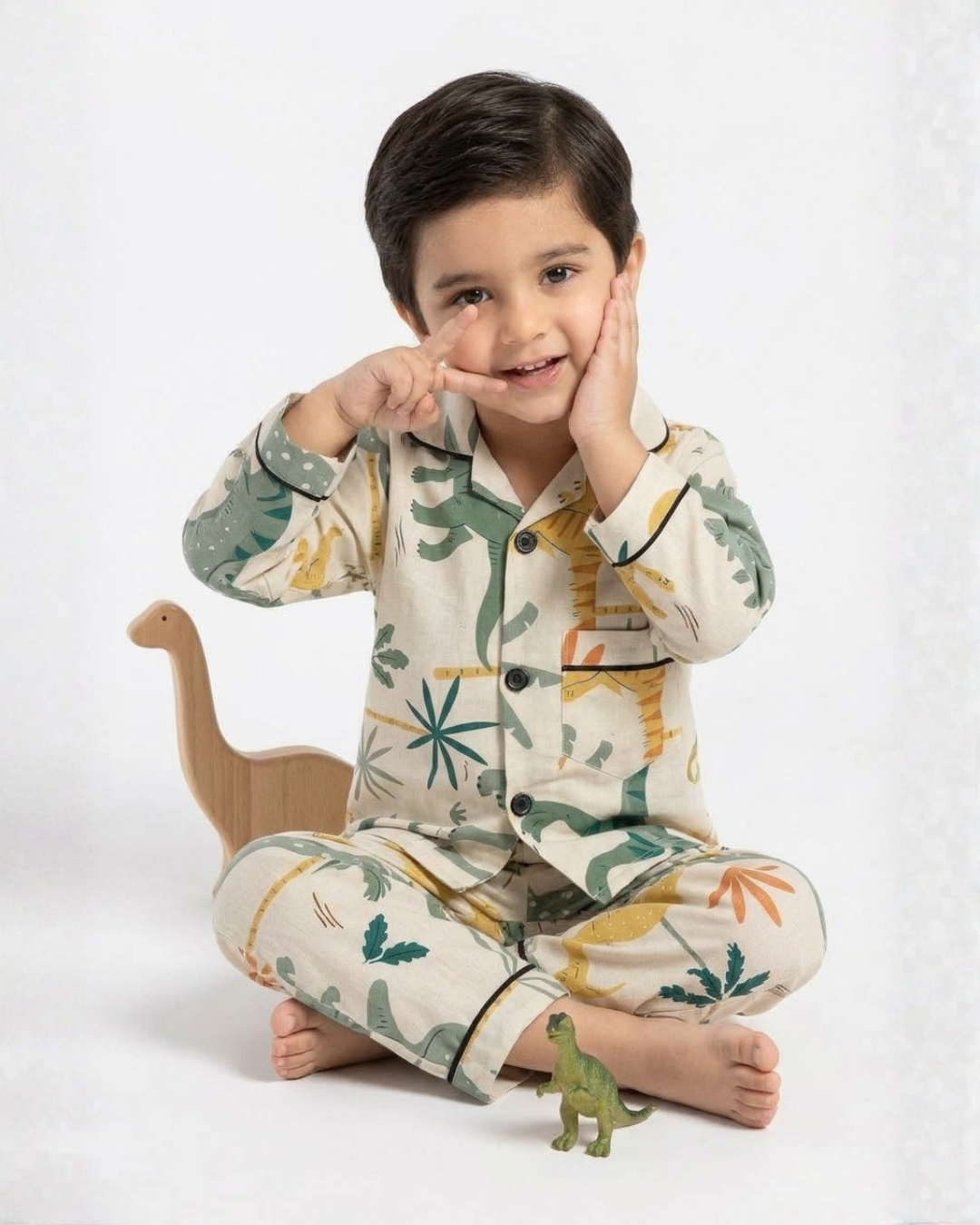 2 PC KIDS NIGHT SUIT - DINOSAUR PRINT