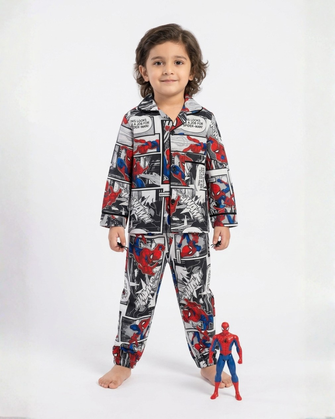 2 PC KIDS NIGHT SUIT - SPIDERMAN PRINT