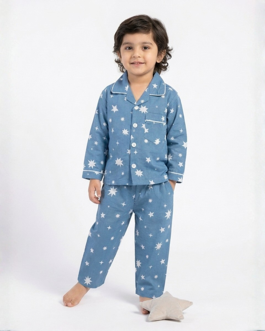 2 PC KIDS NIGHT SUIT - STAR PRINT