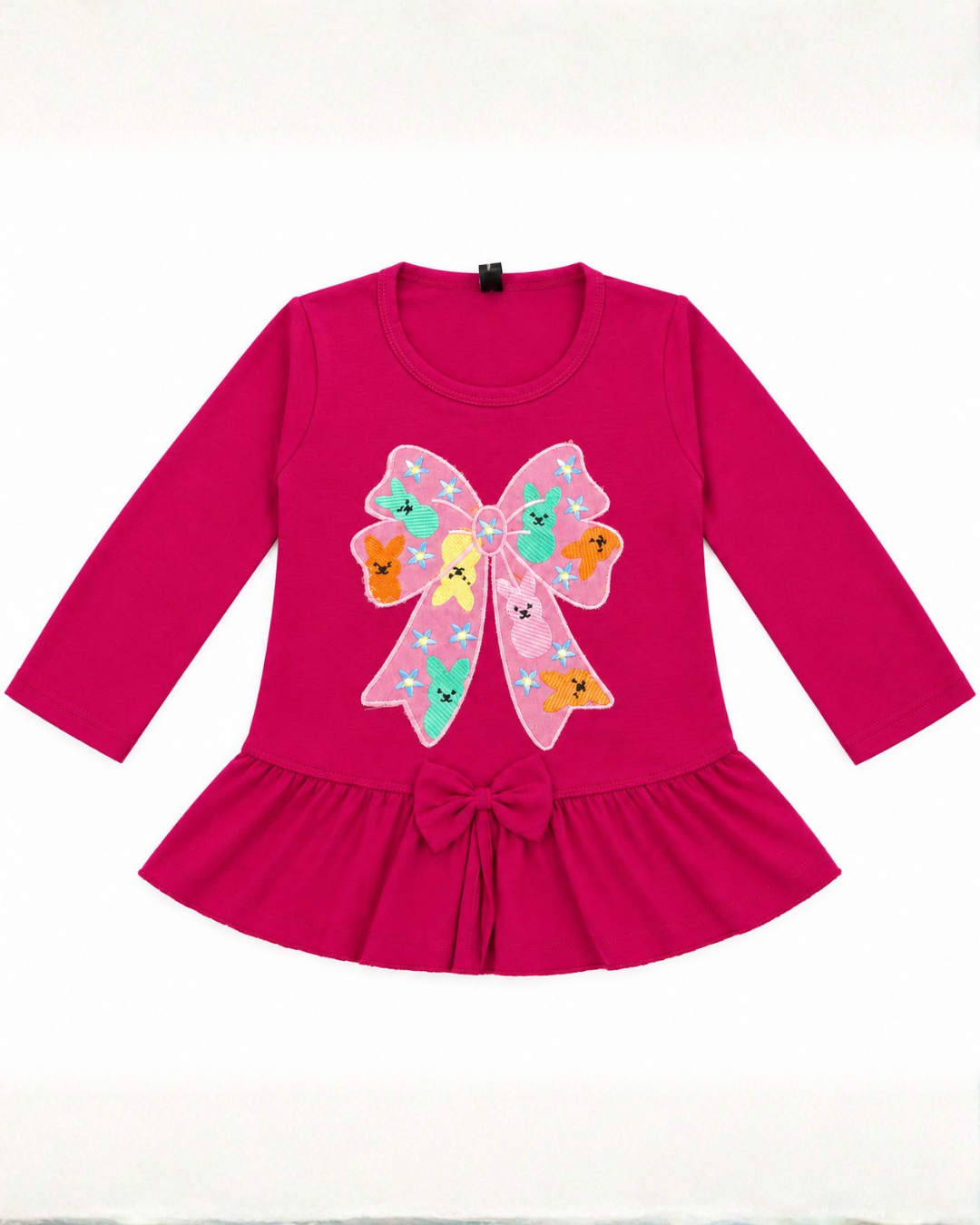 GIRLS COTTON EMBROIDERED TOP - CHERRY RED