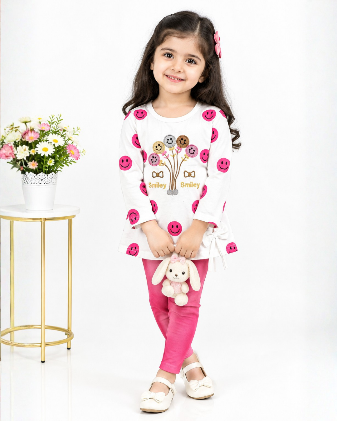 GIRLS COTTON EMBROIDERED TOP - WHITE