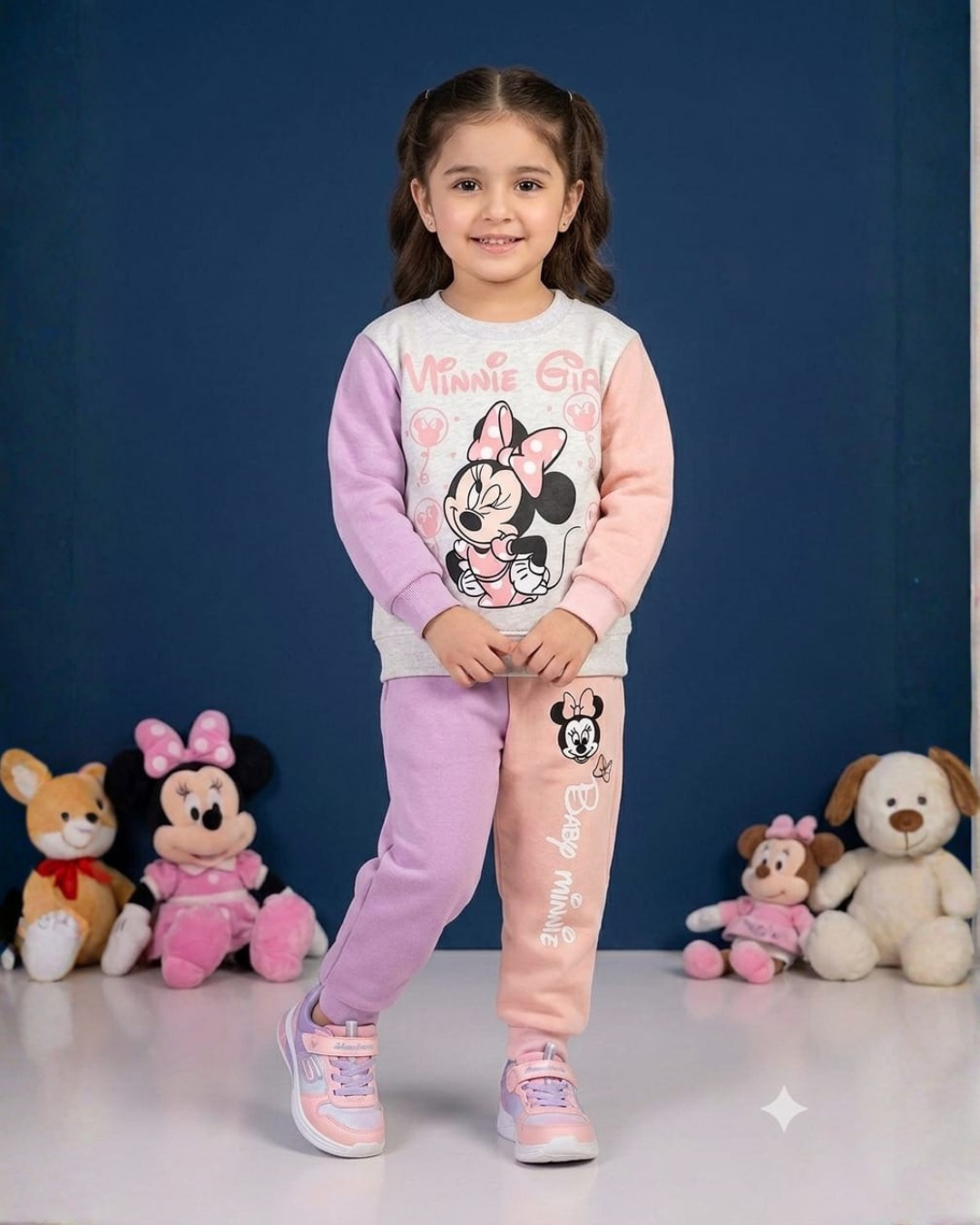 2 PC BABY FLEECE SUIT - MINNIE PRINT