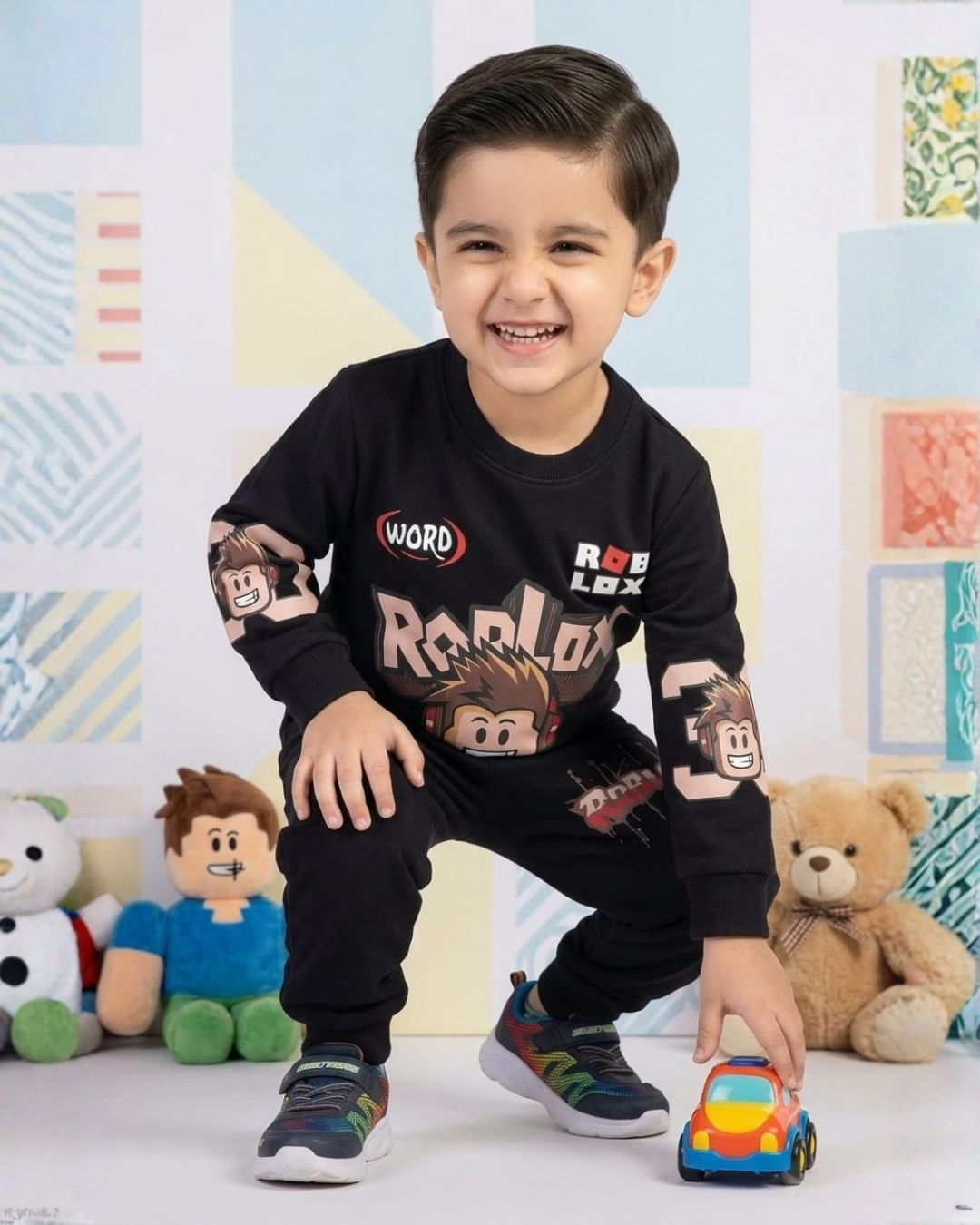 2 PC BABA FLEECE SUIT - ROBLOX PRINT