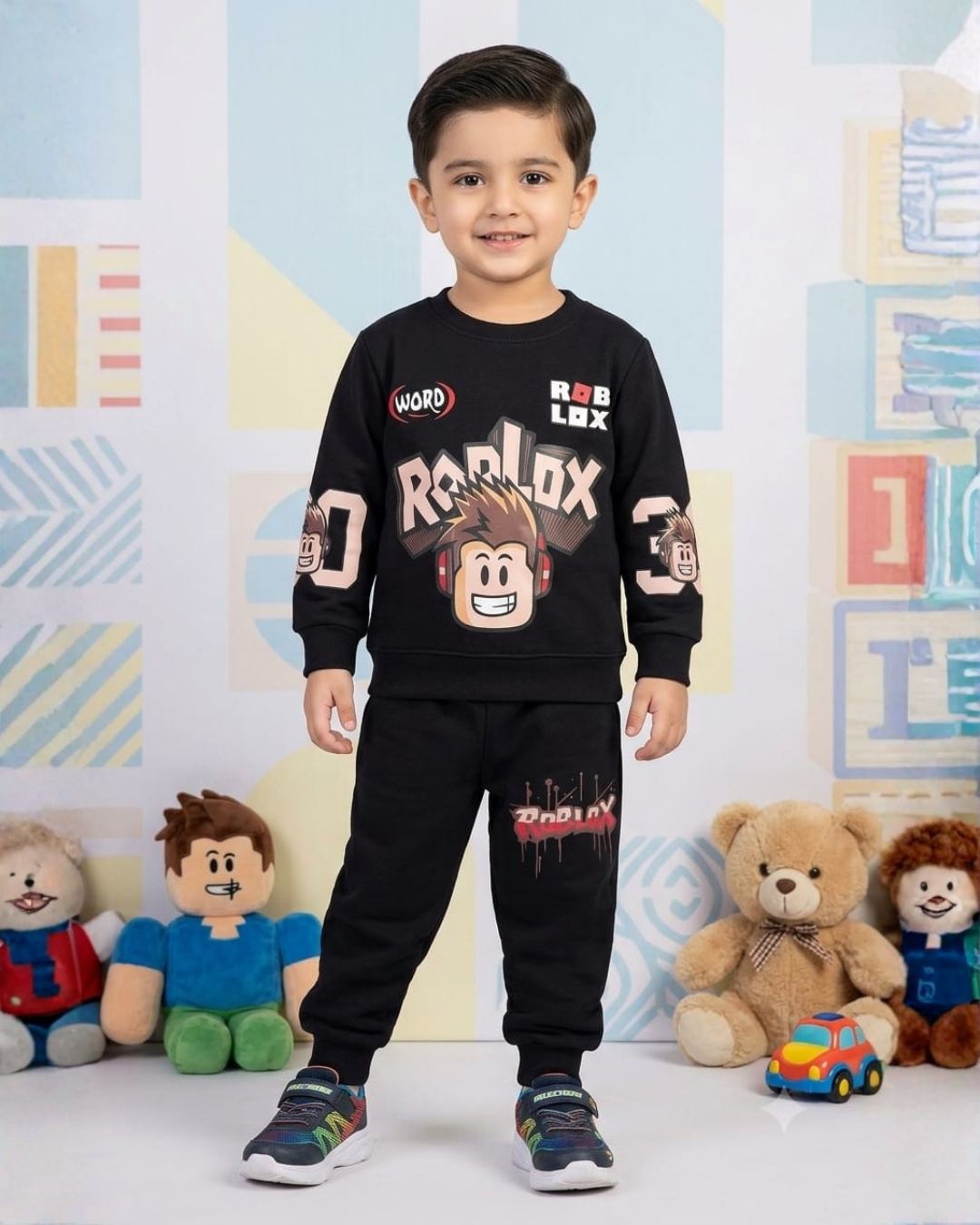 2 PC BABA FLEECE SUIT - ROBLOX PRINT